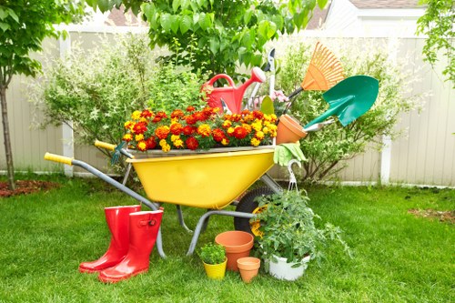 Garden tools used for professional hedge trimming